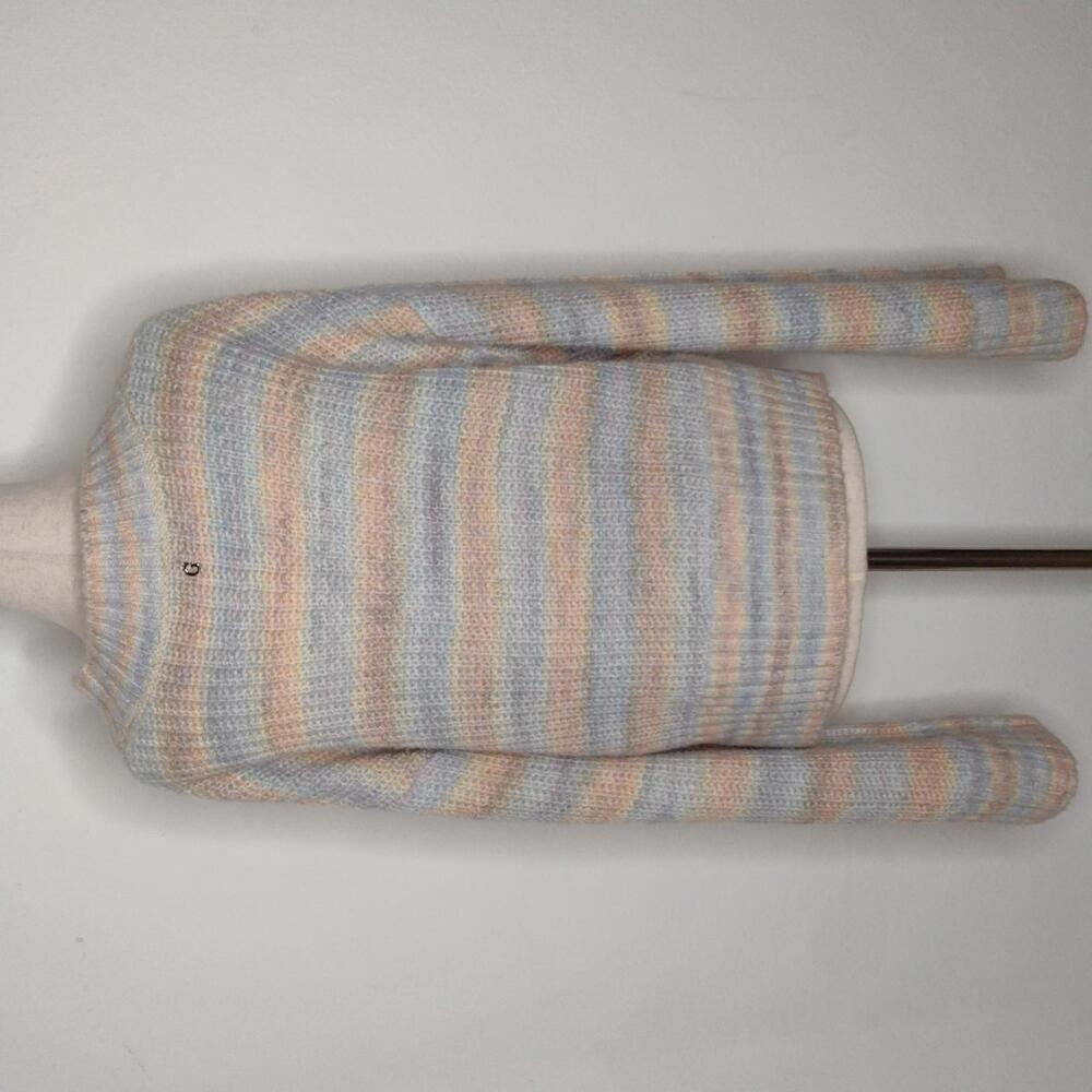 Guess Pastel Striped V-Neck Sweater in Blue, Pink, Yellow - Picture 5 of 12